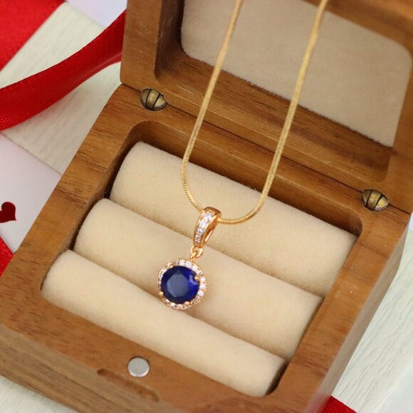 "Deep Purple Crystal Pendant with Sparkling Accents in Rose Gold, XPPT1459 - Picture 8 of 13